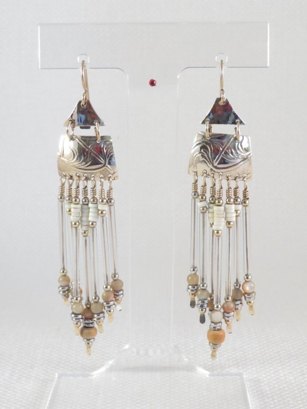 Tabra 14K Gold Filled Heishi & Glass Bead Chandelier Earrings